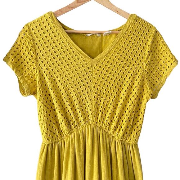 Kaktus Boho Eyelet Oversized V-neck Maxi Dress Size S - Picture 5 of 7